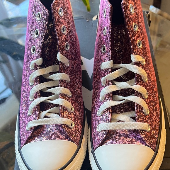 Converse Women's Sparkling High-Top Sneakers - Purple Glitter - Picture 3 of 6